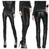 Punk Rave Syren Faux Leather Pants Skinny Jeans Black Zip Gothic Fetish Trousers 